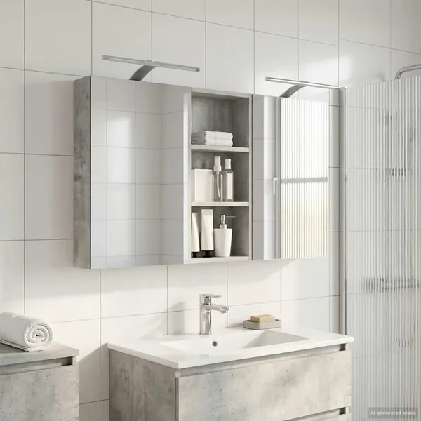 Ensemble de Meubles de Salle de Bain 3 pcs 110 x 10,5 x 60,5 cm