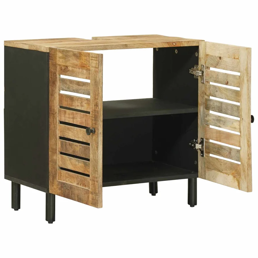Armoire d'évier avec stockage Marron et Noir 62 x 33 x 58 cm - 3