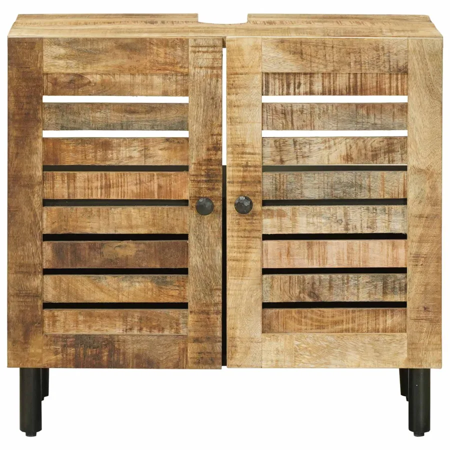 Armoire d'évier avec stockage Marron et Noir 62 x 33 x 58 cm - 4