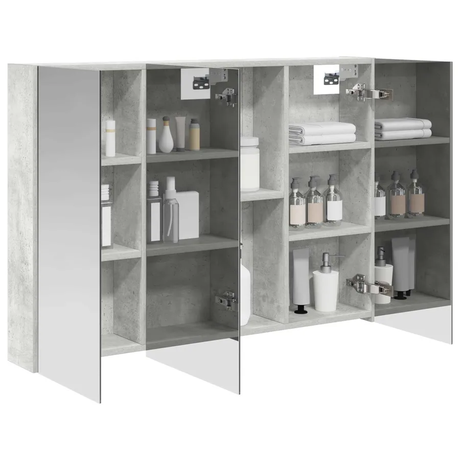 Armoire Miroir de Salle de Bain Gris béton 100 x 14,5 x 70 cm - 3