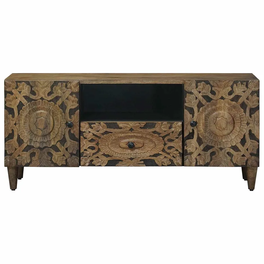 Meuble TV Marron 105 x 33,5 x 46 cm Bois de mangue massif - 3