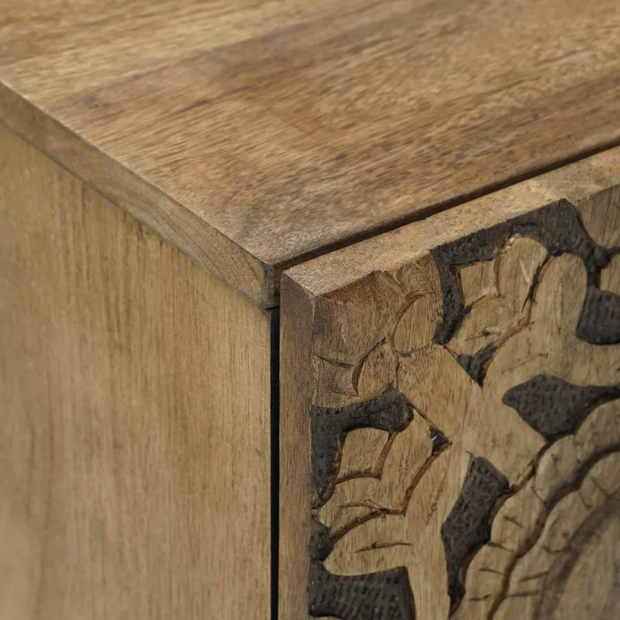 Meuble TV Marron 105 x 33,5 x 46 cm Bois de mangue massif - 6