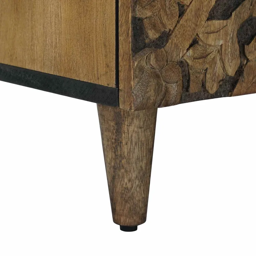 Meuble TV Marron 105 x 33,5 x 46 cm Bois de mangue massif - 8