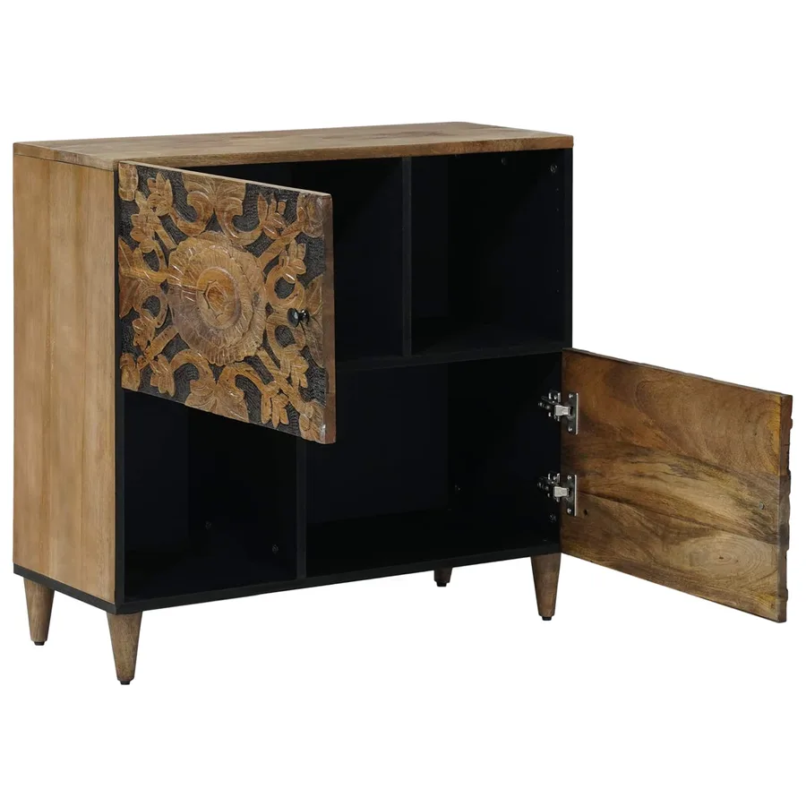 Buffet Marron 80 x 33,5 x 75 cm Bois de mangue massif - 2