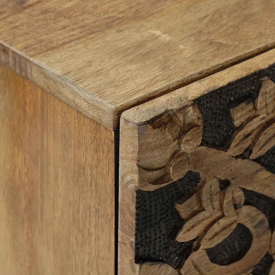 Buffet Marron 80 x 33,5 x 75 cm Bois de mangue massif - 6