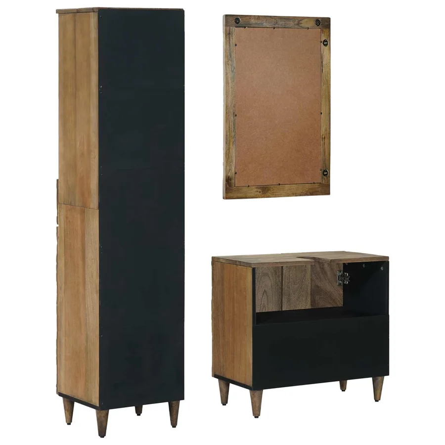 Ensemble de mobilier de salle de bain avec tiroir 3 pcs Marron - 7