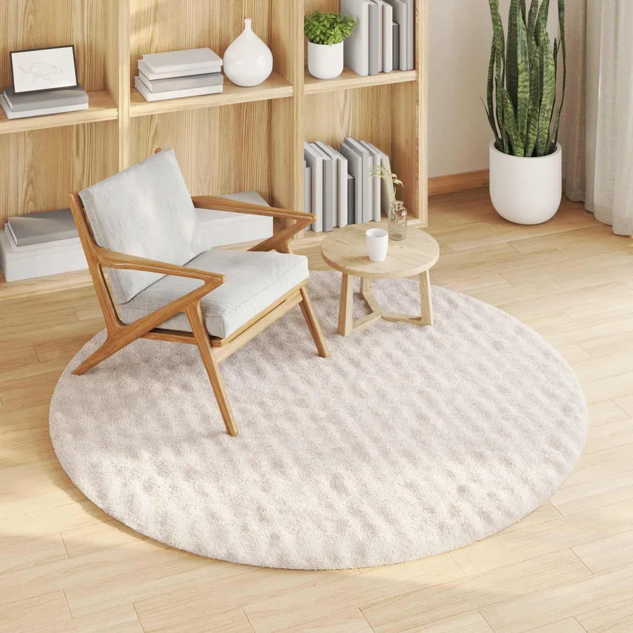 Tapis de surface Rond SIROLO Beige Ø 200 CM Polyester - 3