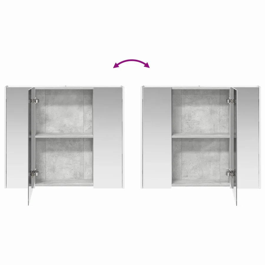 Armoire Miroir de Salle de Bain Gris béton 83,5 x 15,5 x 70 cm - 12