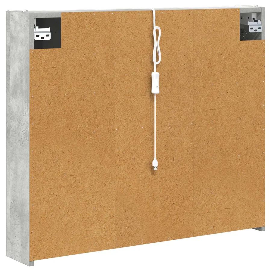 Armoire Miroir de Salle de Bain Gris béton 83,5 x 15,5 x 70 cm - 9