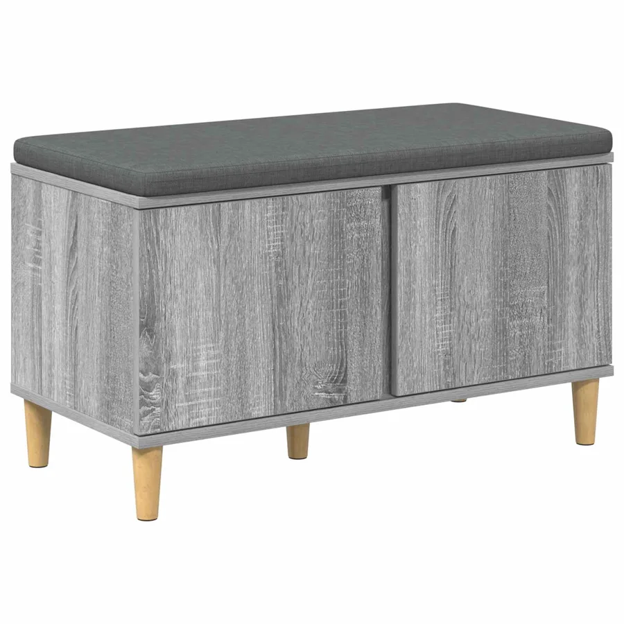 Banc d'entrée avec coussin Gris Sonoma 80 x 38 x 46 cm - 2