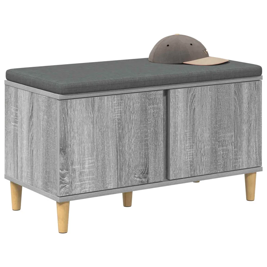 Banc d'entrée avec coussin Gris Sonoma 80 x 38 x 46 cm - 3