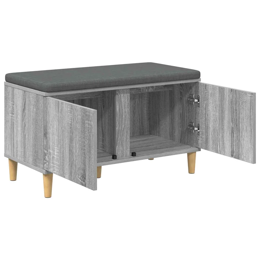 Banc d'entrée avec coussin Gris Sonoma 80 x 38 x 46 cm - 5