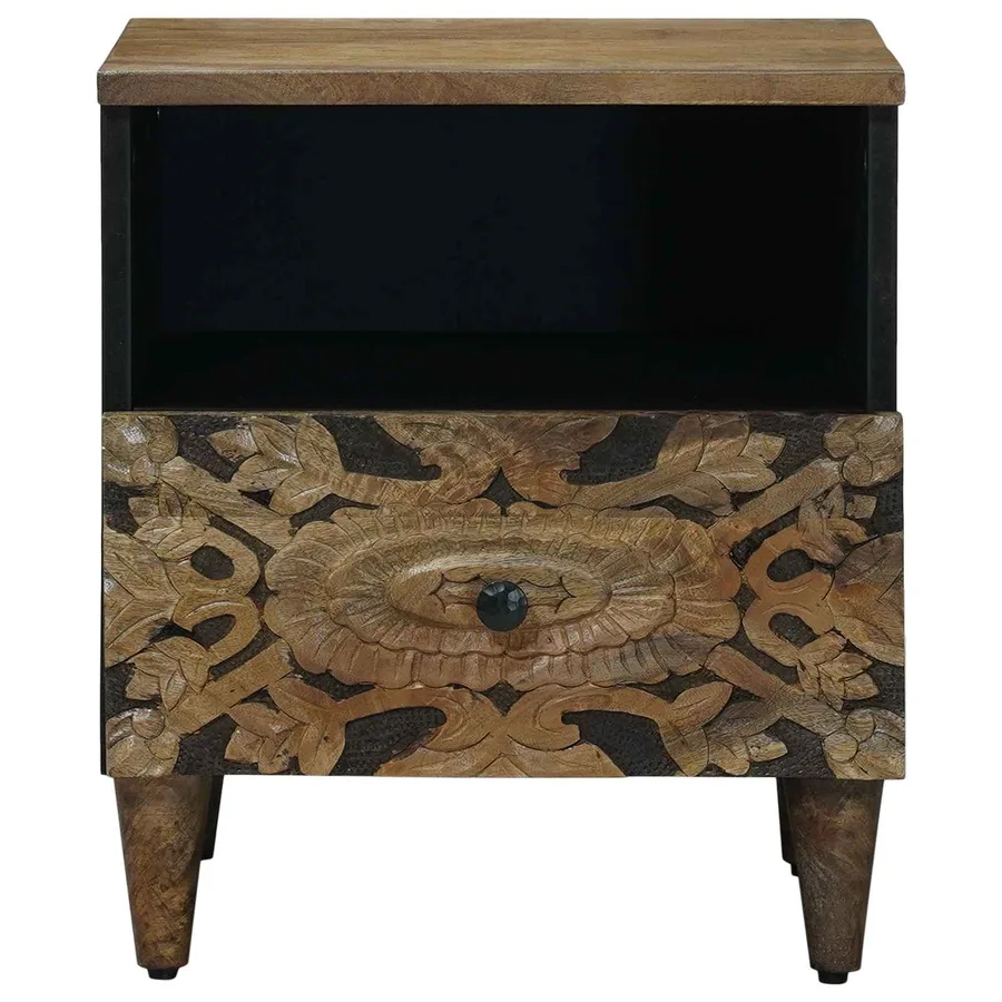 Armoire de lit Marron 40 x 33 x 46 cm Bois de mangue massif - 3