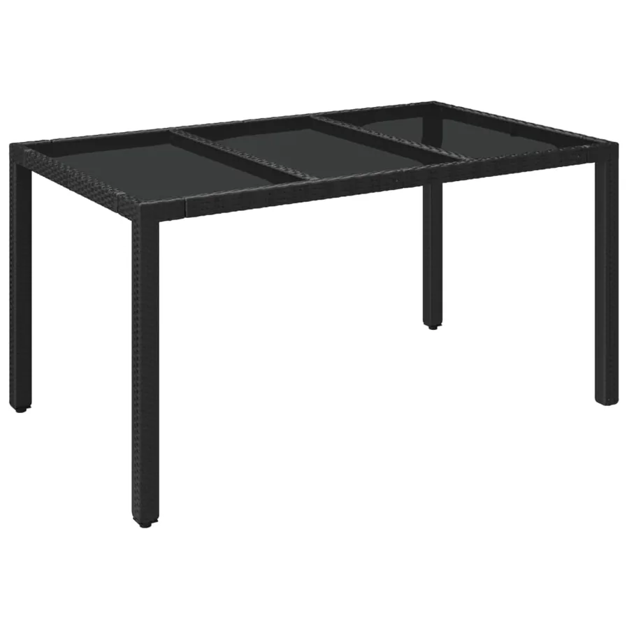 Ensemble à manger de jardin coussins 7pcs Noir Résine tressée - 11