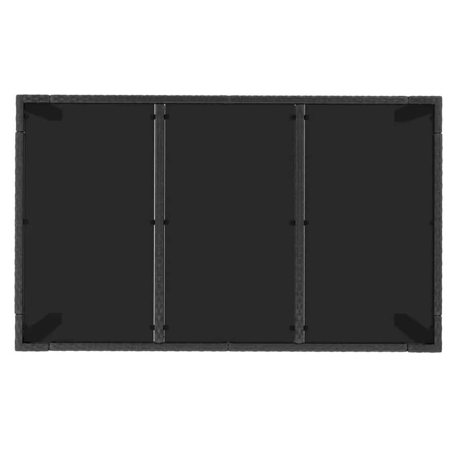 Ensemble à manger de jardin coussins 7pcs Noir Résine tressée - 12