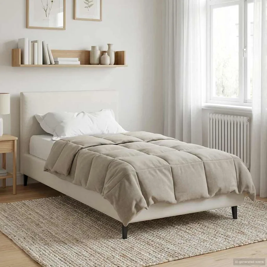 Duvet d'été simple Matelassé Crème 135 x 200 cm Microfibre - 4