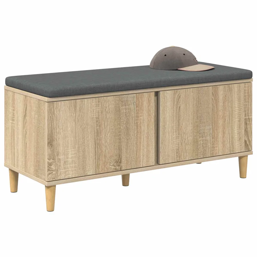 Banc d'entrée avec coussin Chêne Sonoma 100 x 38 x 46 cm - 3