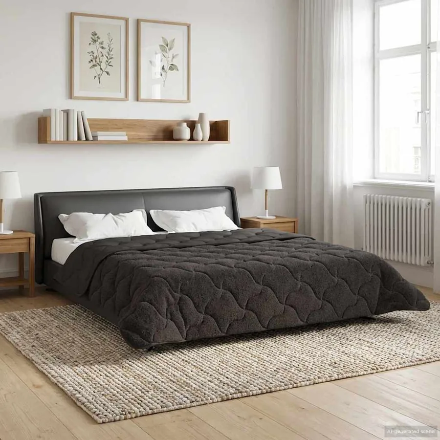Duvet d'été simple Matelassé Anthracite 200 x 200 cm