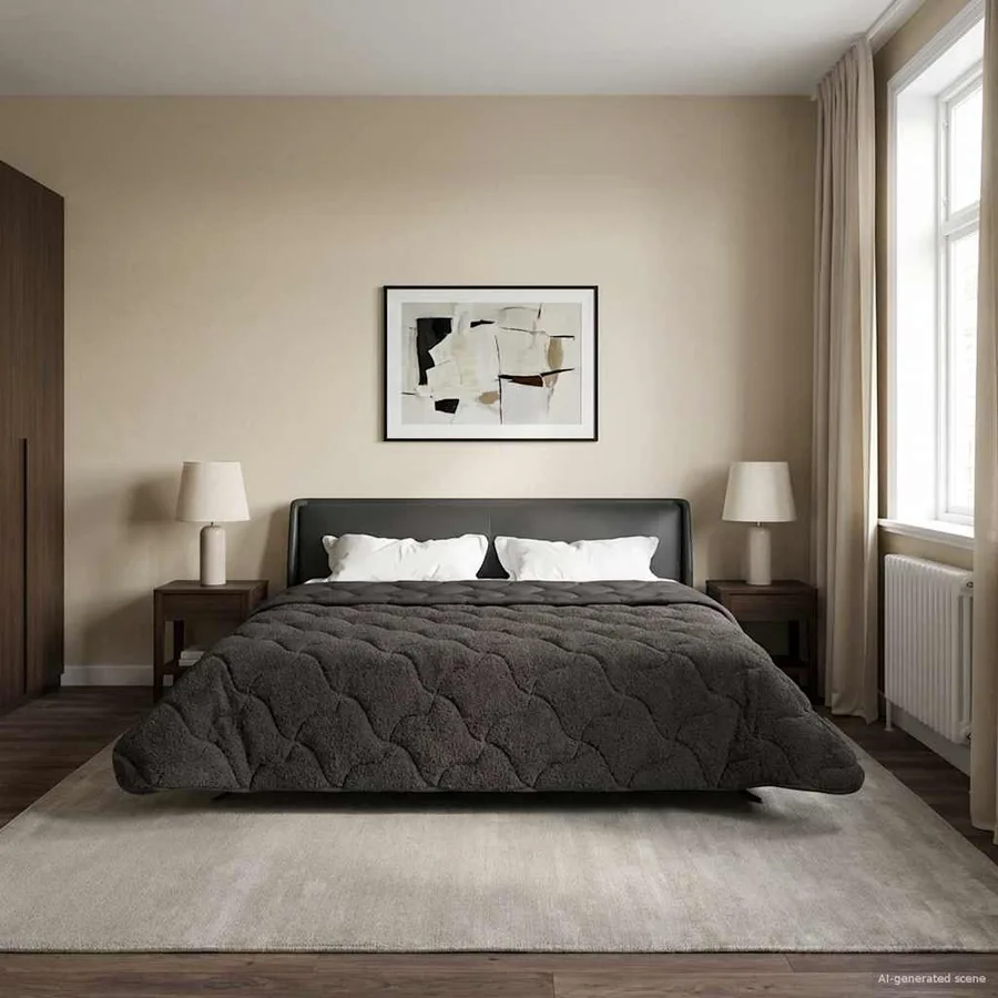 Duvet d'été simple Matelassé Anthracite 200 x 200 cm - 4