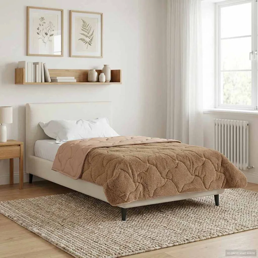 Duvet d'été simple Matelassé Taupe 135 x 200 cm