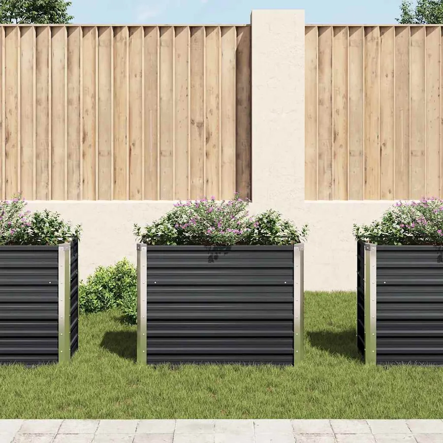 Lit surélevé de jardin Anthracite 100x40x77 cm Acier galvanisé - 3