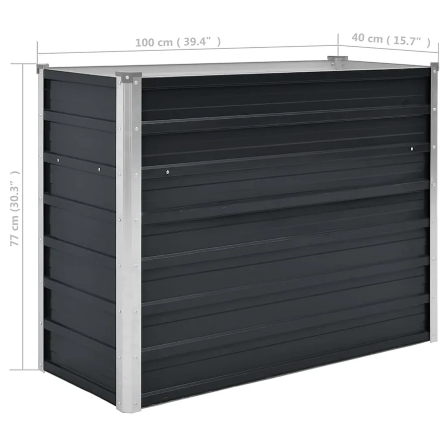 Lit surélevé de jardin Anthracite 100x40x77 cm Acier galvanisé - 8