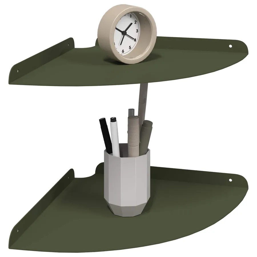 Étagère flottante avec étagère 2 pcs Vert olive 30 x 30 x 2 cm - 3
