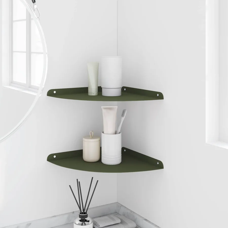 Étagère flottante avec étagère 2 pcs Vert olive 30 x 30 x 2 cm - 4