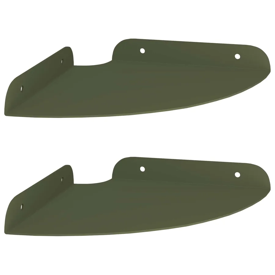 Étagère flottante avec étagère 2 pcs Vert olive 18 x 18 x 2 cm - 2