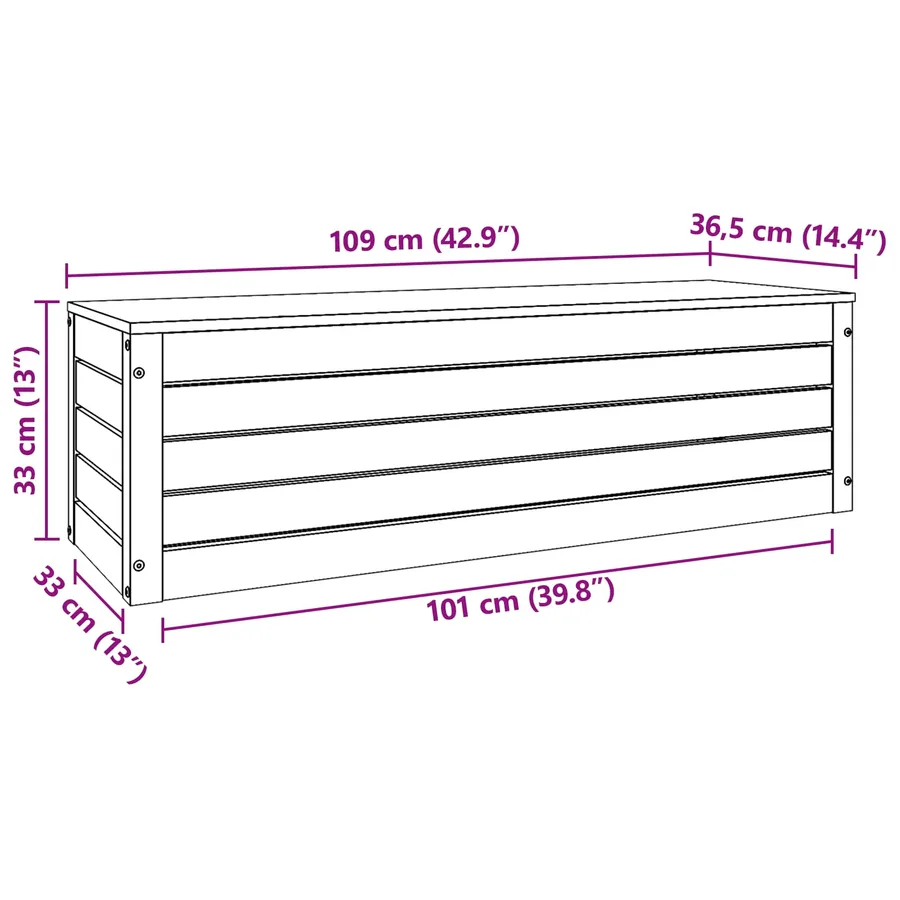 Boîte de rangement avec stockage Cire marron 109 x 36,5 x 33 cm - 10