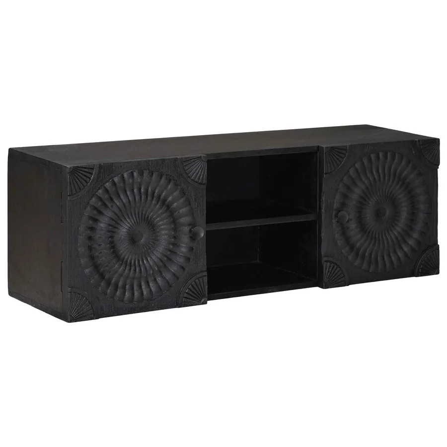 Meuble TV avec étagère avec stockage Noir 105 x 30 x 35 cm
