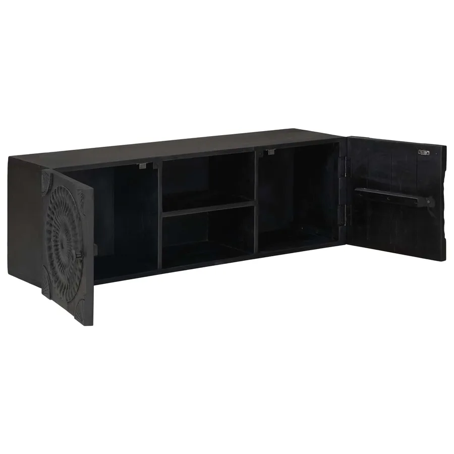 Meuble TV avec étagère avec stockage Noir 105 x 30 x 35 cm - 4