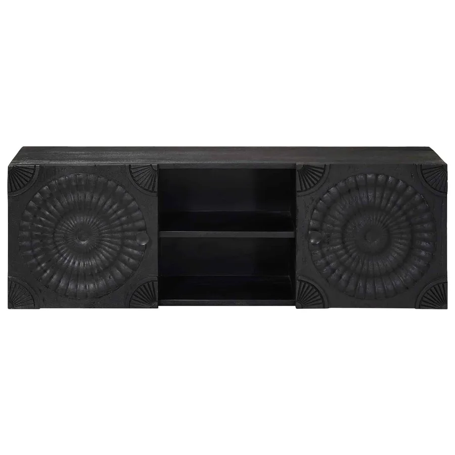 Meuble TV avec étagère avec stockage Noir 105 x 30 x 35 cm - 5