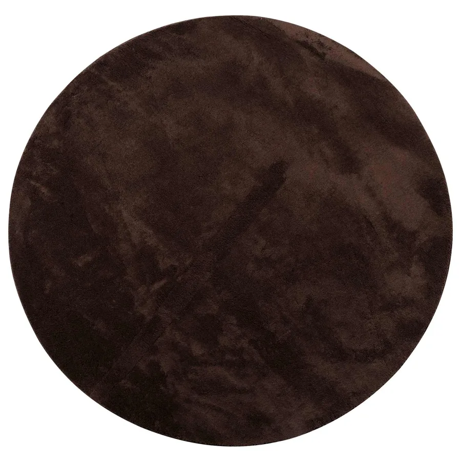 Tapis doux à poils moyens et lavable HUARTE Marron Ø 80 CM - 2