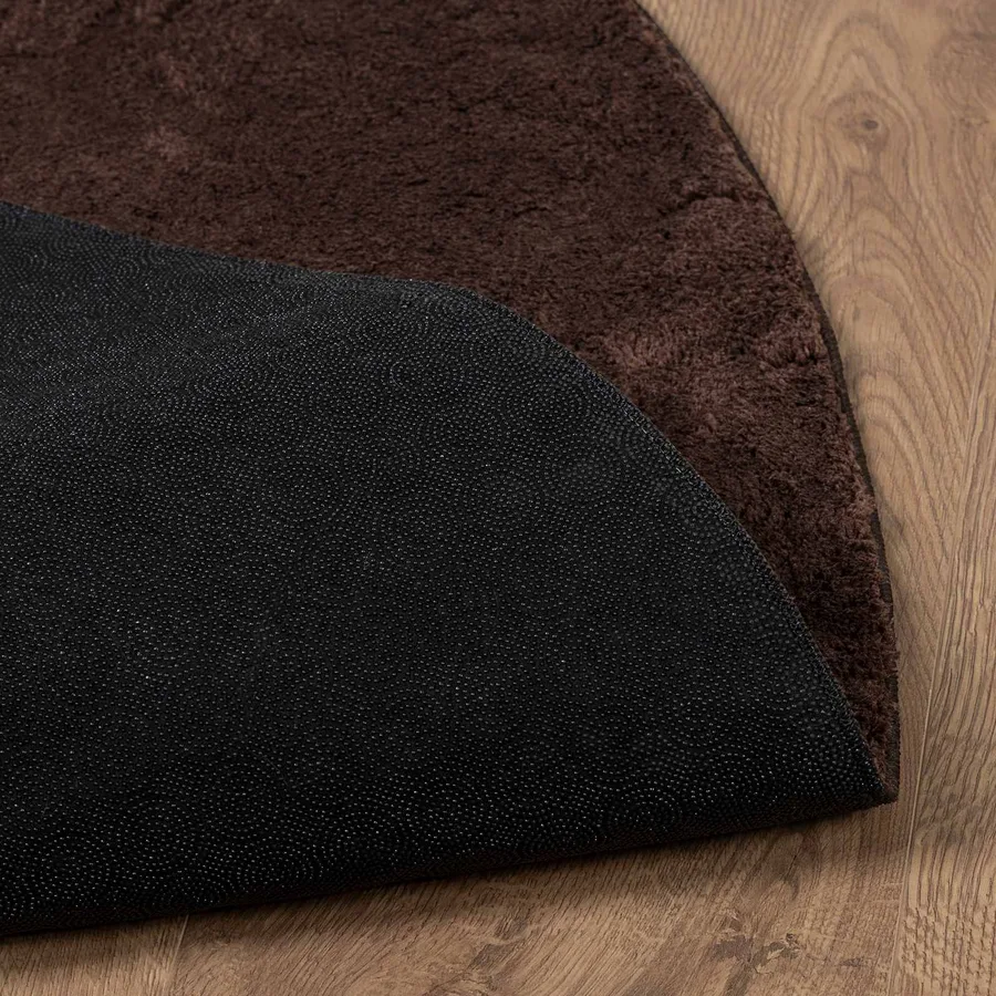 Tapis doux à poils moyens et lavable HUARTE Marron Ø 80 CM - 4
