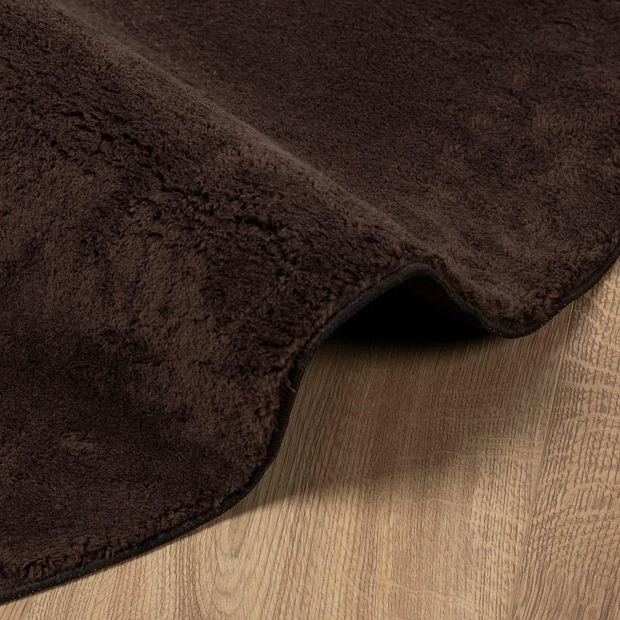 Tapis doux à poils moyens et lavable HUARTE Marron Ø 80 CM - 6