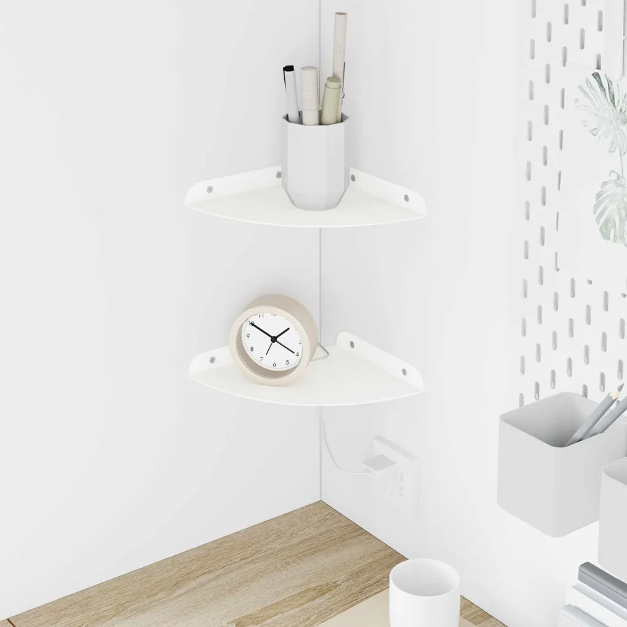 Étagère flottante avec étagère 2 pcs Blanc 18 x 18 x 2 cm