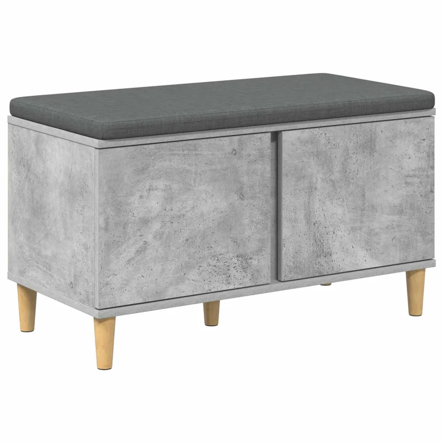 Banc d'entrée avec coussin Gris Béton 80 x 38 x 46 cm - 2