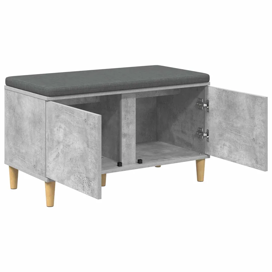 Banc d'entrée avec coussin Gris Béton 80 x 38 x 46 cm - 5