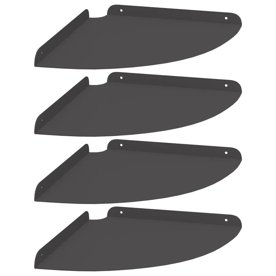 Étagère flottante avec étagère 4 pcs Noir 30 x 30 x 2 cm - 2