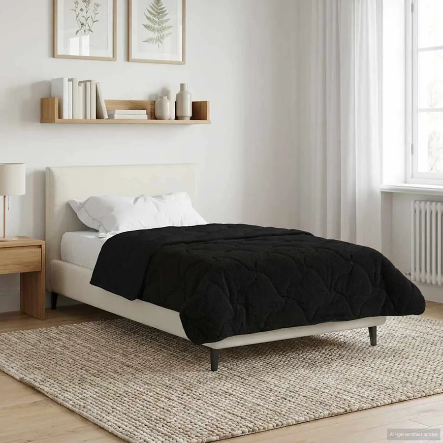 Duvet d'été simple Matelassé Noir 135 x 200 cm