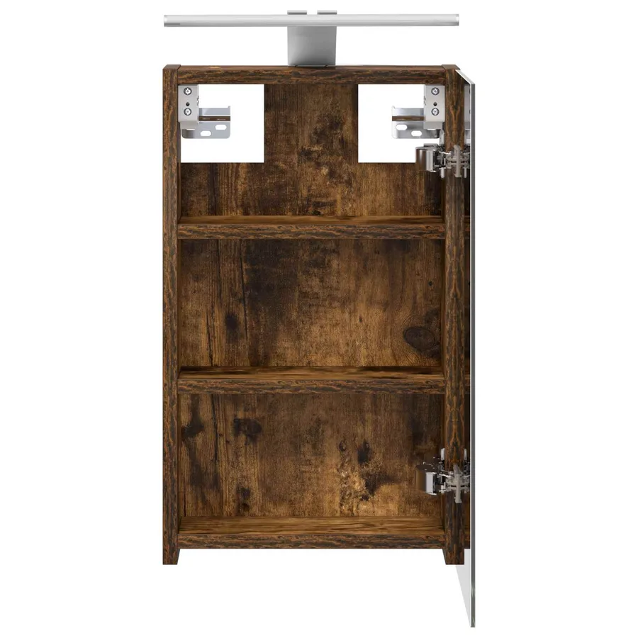 Armoire Miroir de Salle de Bain Chêne fumé 30 x 10,5 x 50 cm - 7