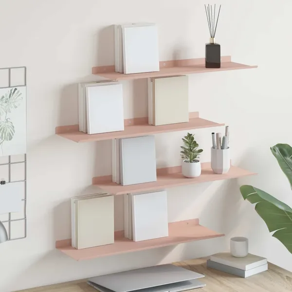 Étagère flottante 4 pcs Rose 60 x 18 x 2,5 cm Acier