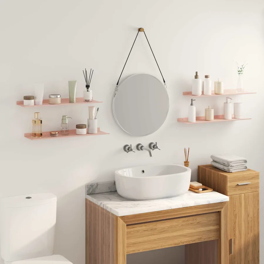 Étagère flottante 4 pcs Rose 60 x 18 x 2,5 cm Acier - 4