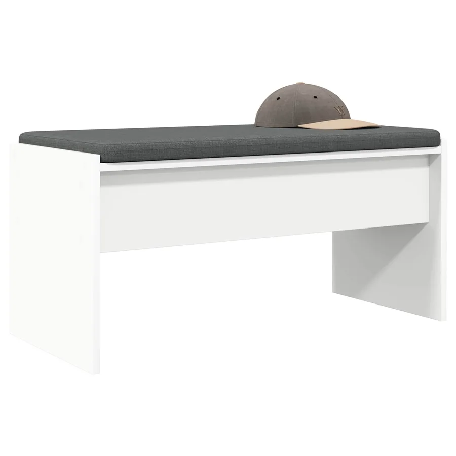 Banc d'entrée avec coussin Blanc 80 x 38 x 46 cm - 3