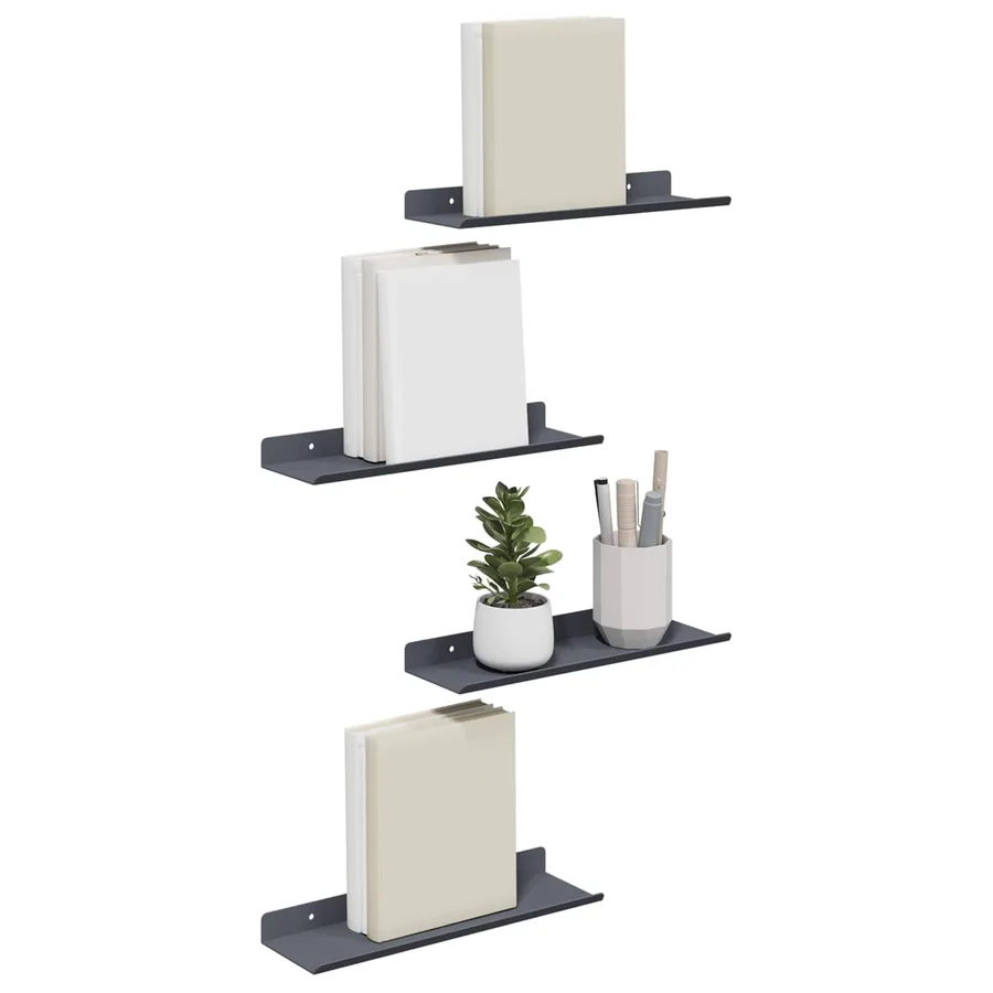 Étagère flottante 4 pcs Anthracite 30 x 9 x 2,5 cm Acier - 3