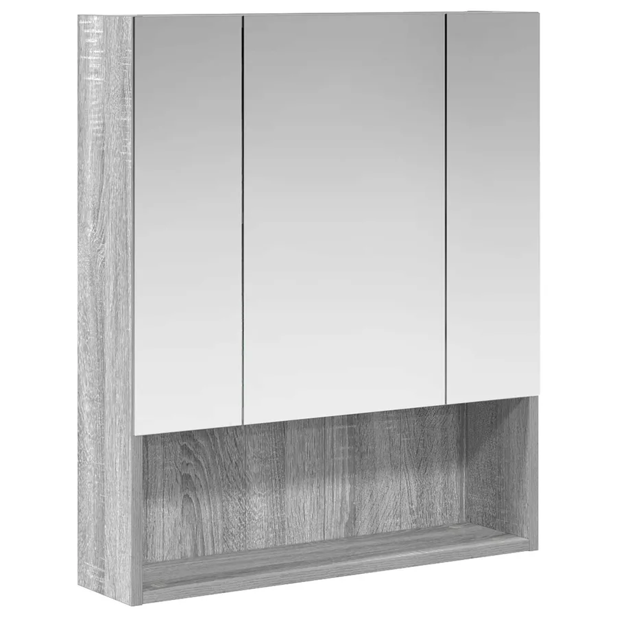 Armoire Miroir de Salle de Bain Gris Sonoma 60 x 14.5 x 70 cm - 2