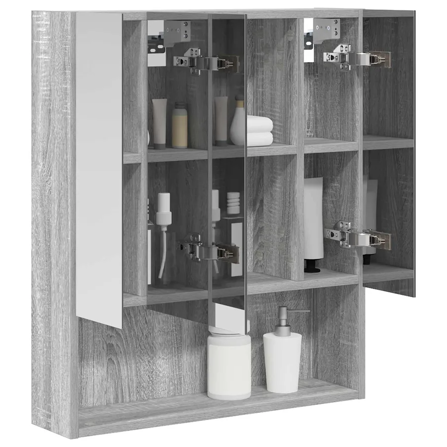 Armoire Miroir de Salle de Bain Gris Sonoma 60 x 14.5 x 70 cm - 3