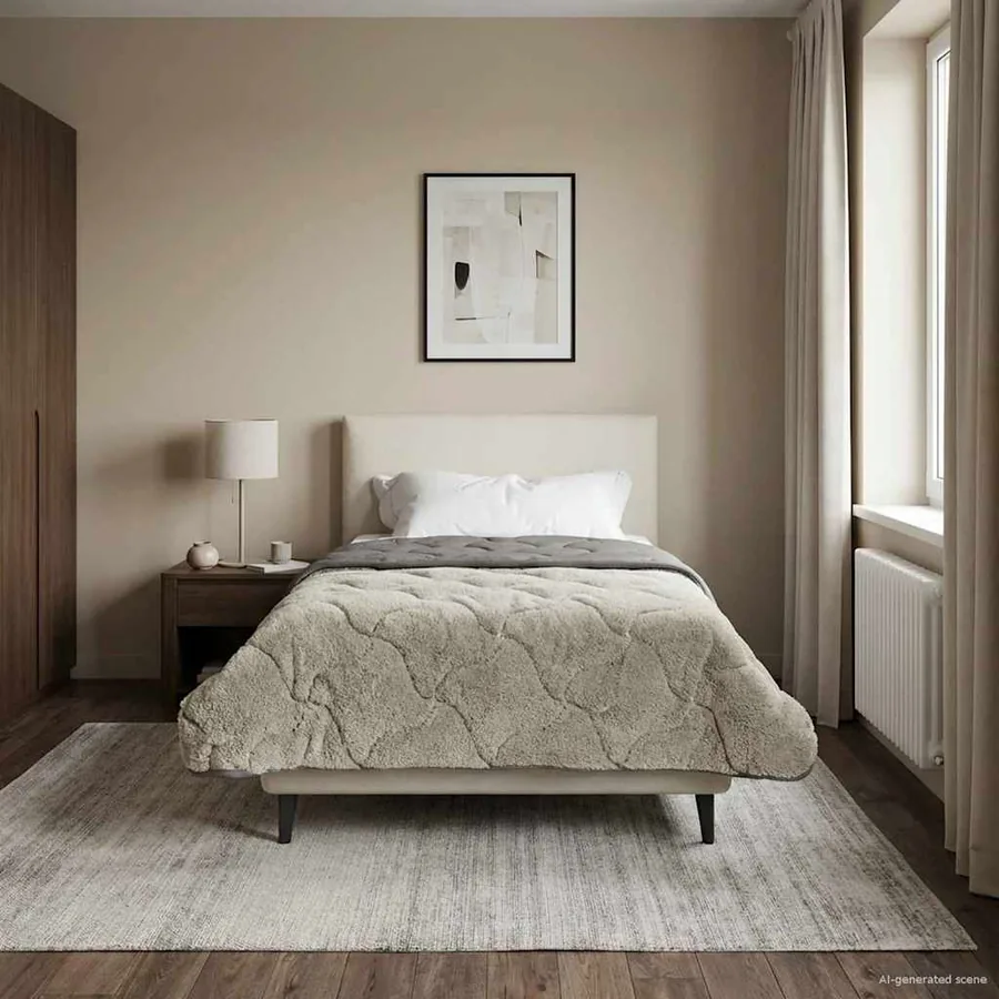 Duvet d'été simple Matelassé Gris clair 135 x 200 cm