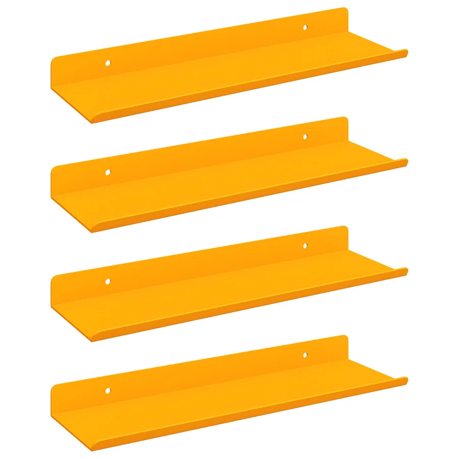 Étagère flottante 4 pcs Jaune moutarde 30 x 9 x 2,5 cm Acier - 2
